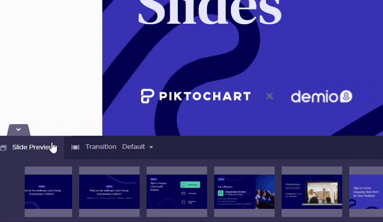 screenshot of slide preview in piktochart editor