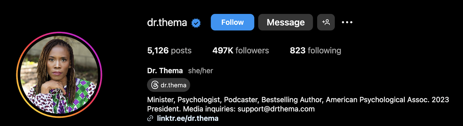 Dr. Thema IG Profile