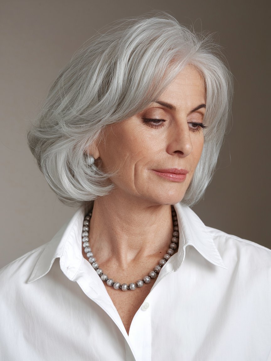 2. Silver French Bob