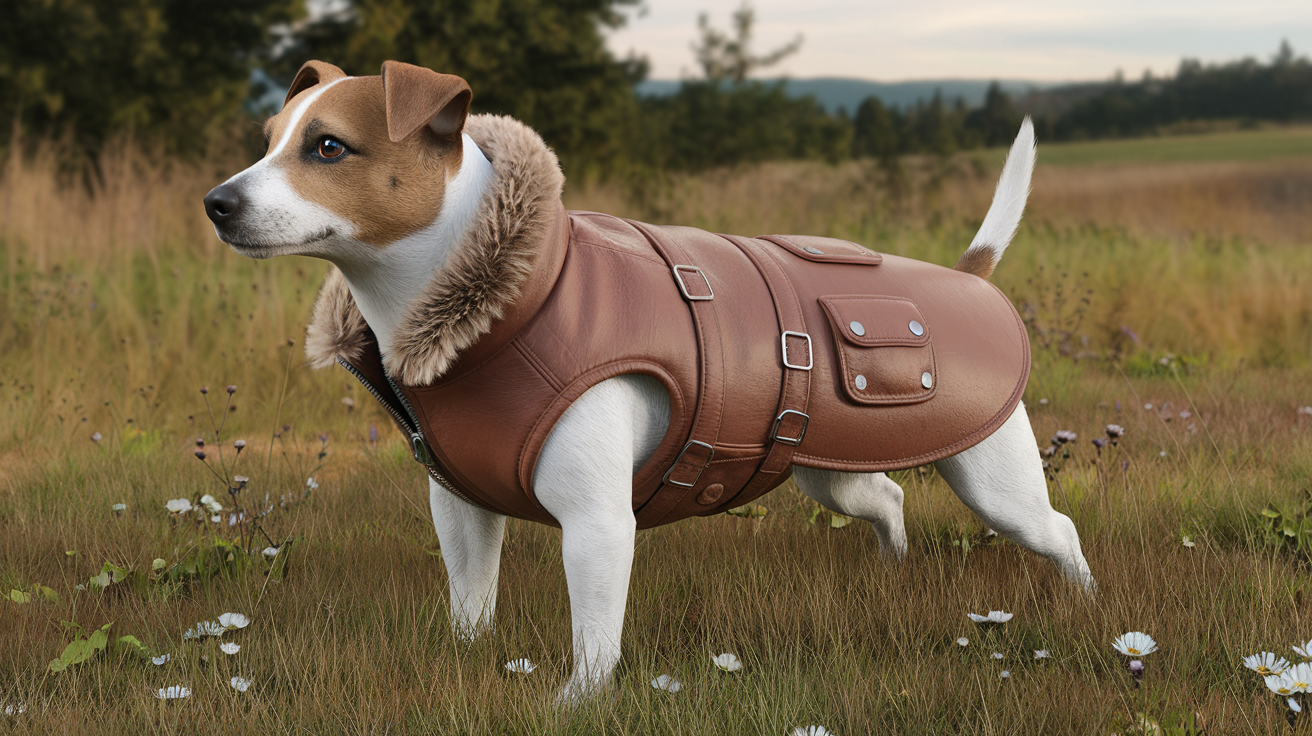 dog costume leather flight jacket jack russel​