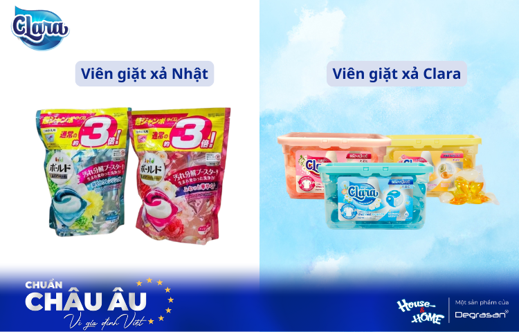 Viên giặt xả Clara và Viên giặt xả Nhật đều là những sản phẩm đáng để bạn lựa chọn