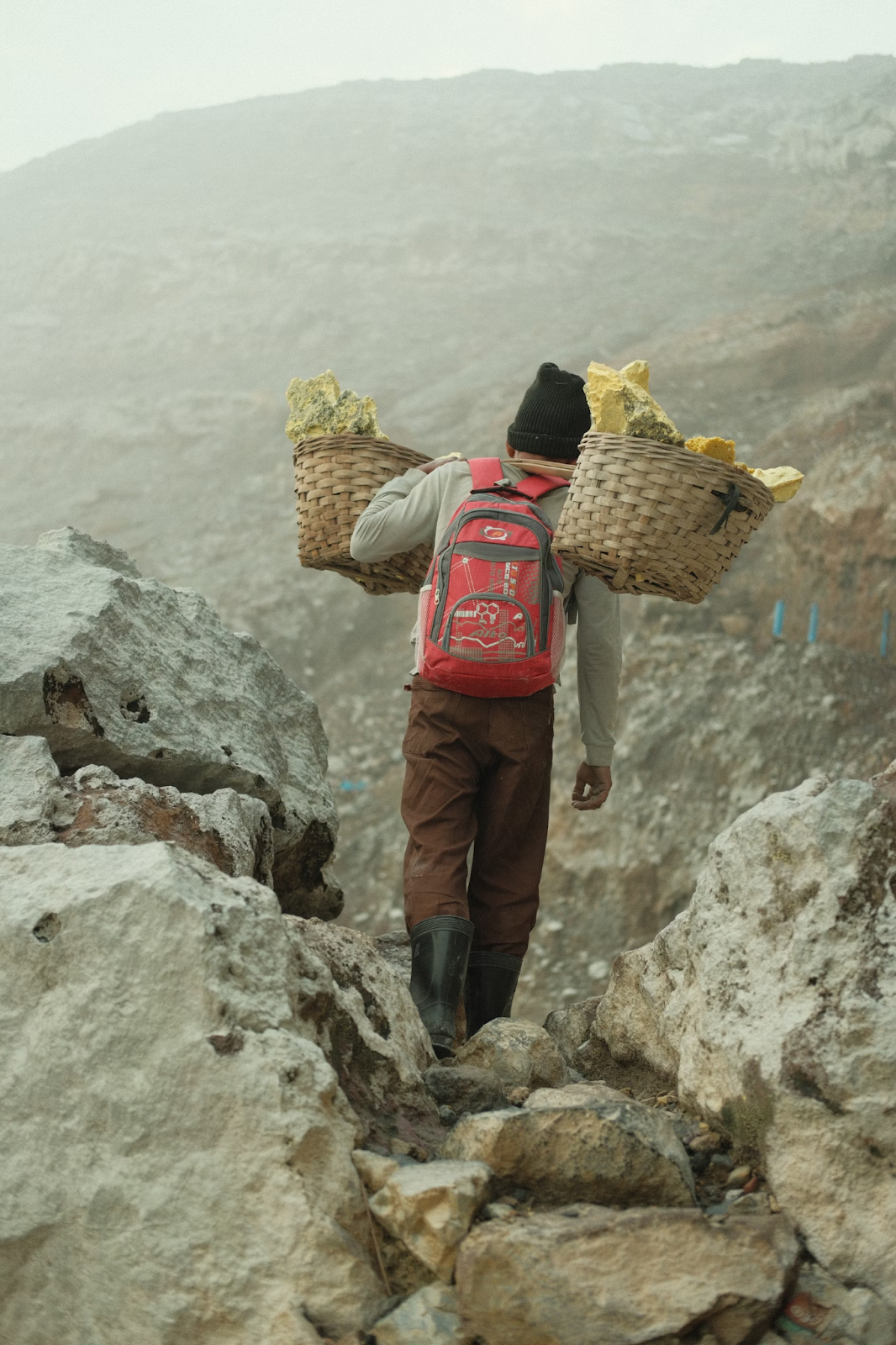 sulfur miners of Mount Ijen