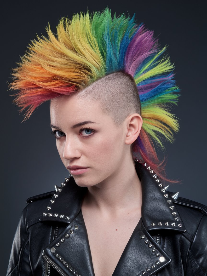 9. Teased Rainbow Mohawk
