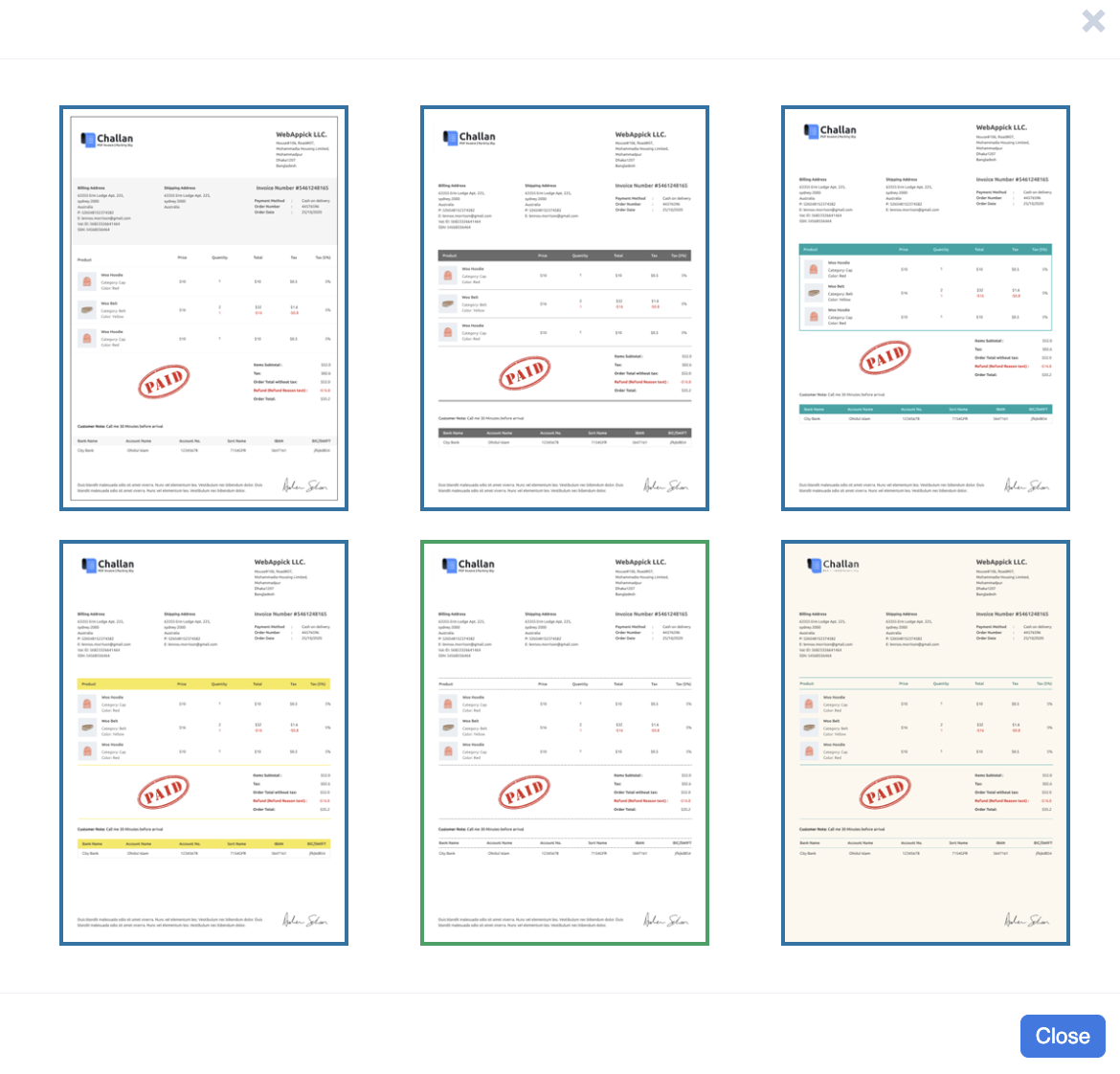 invoice templates