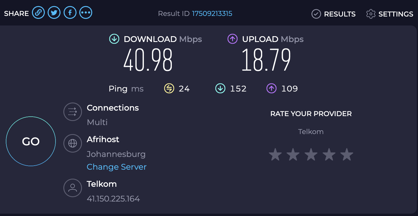 Internet Speed Test Screenshot