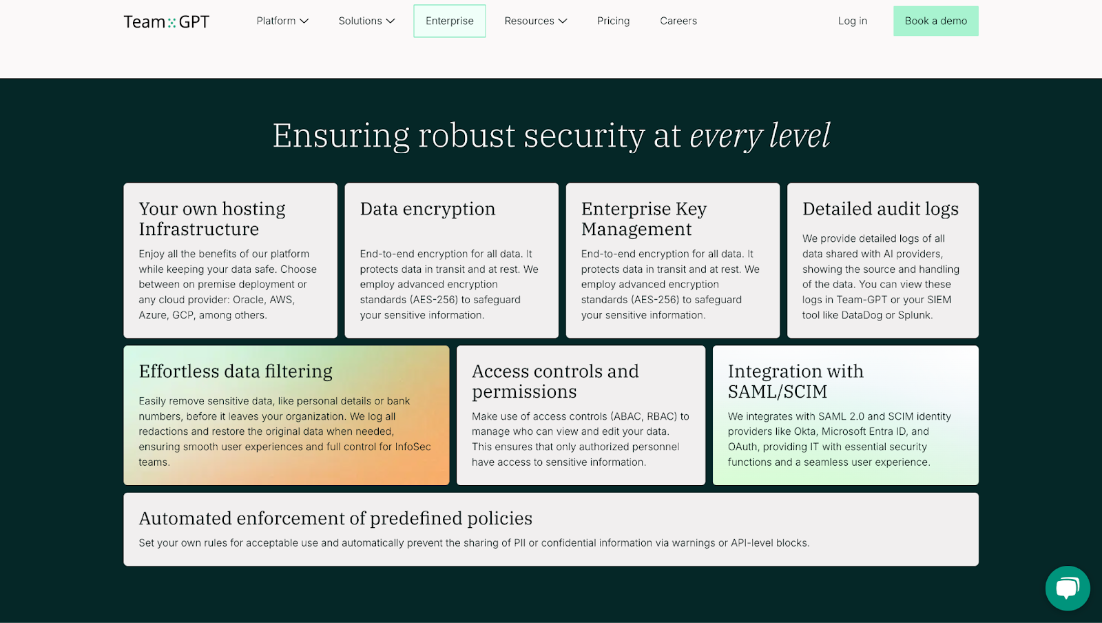 Enterprise grade security