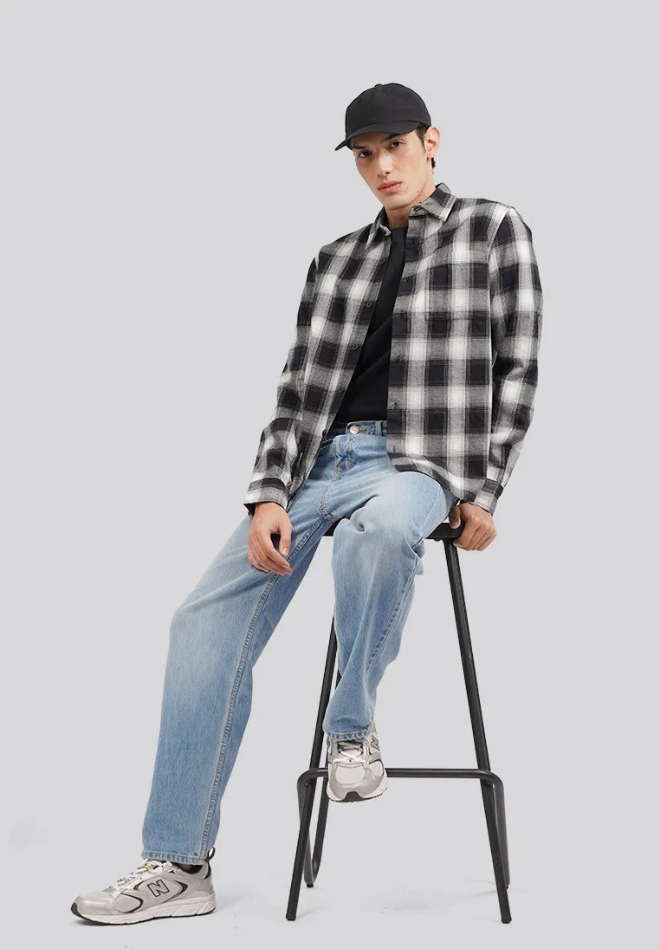 Executive Regular Fit Long Sleeve Check Shirt
