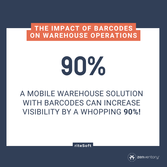 Impact of Barcode Technology - A mobile warehouse solution with barcodes can increase visibility by a whopping 90%!