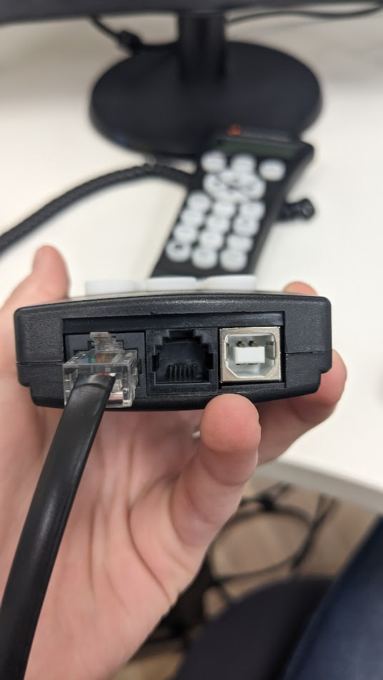 3 ports on the bottom of the synscan hand controller