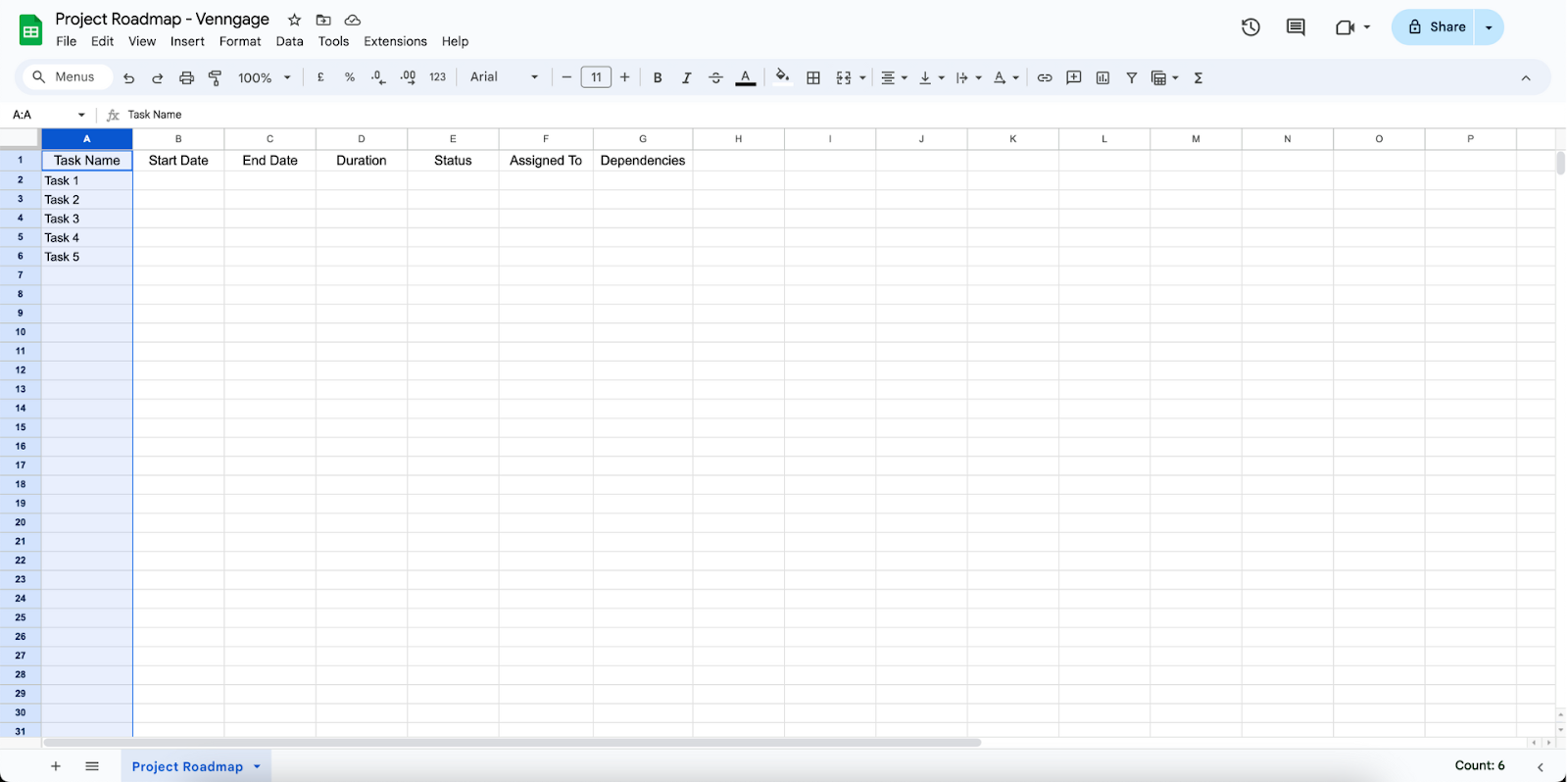 Entering data on Google Sheets