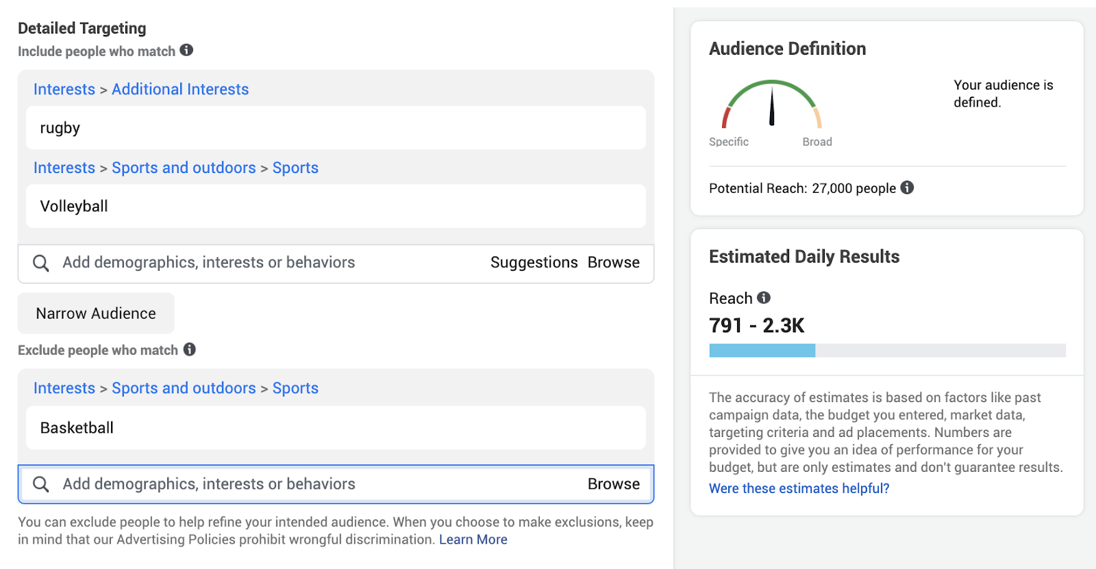 Facebook audience definition