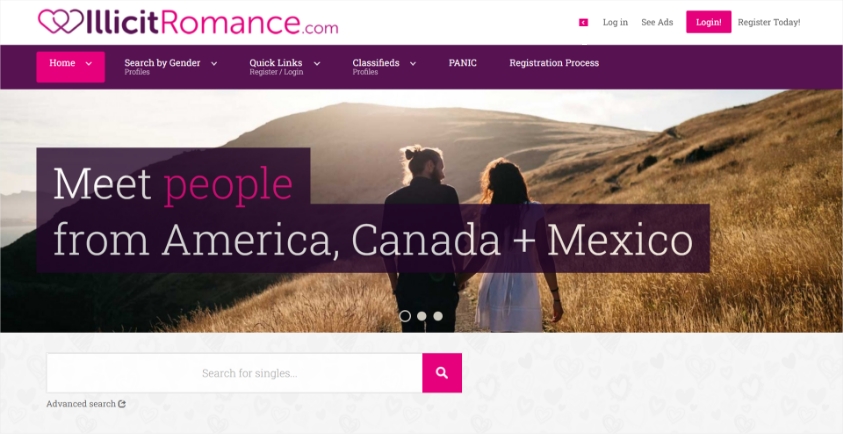 illicitromance dating site homepage