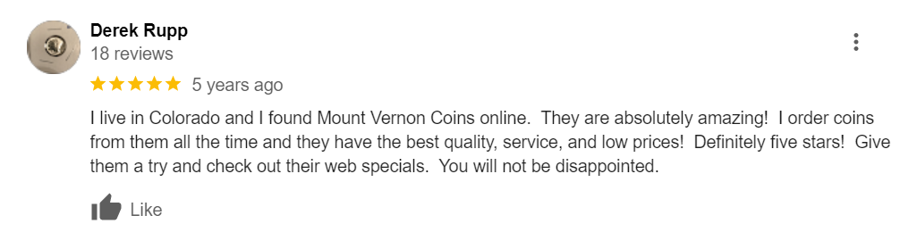 review 3 of Mount Vernon Coin Company