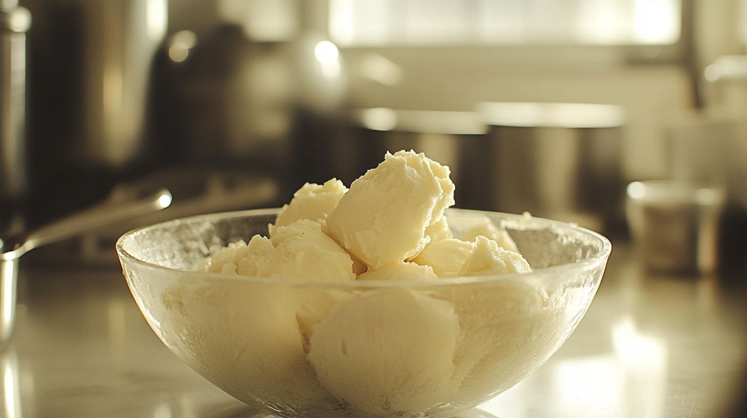 Cooling and setting the shea butter mixture