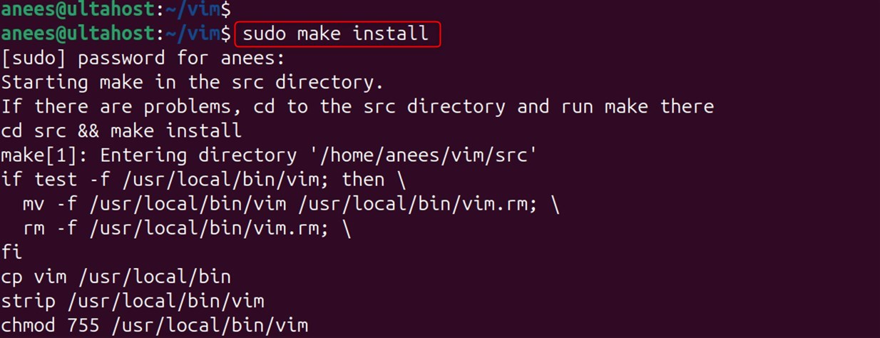 install vim source code