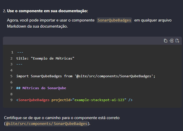 Imagem do artigo Documentação técnica com IA com Parte 2 de 2 da resposta de como criar componente a partir do HTML.