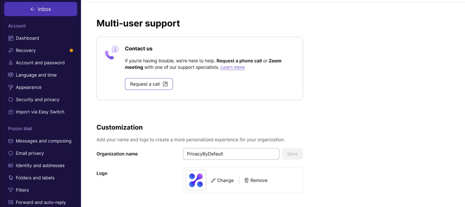 ProtonMail offers a number of customization features, most of which are relevant for streamlining customer support operations. 