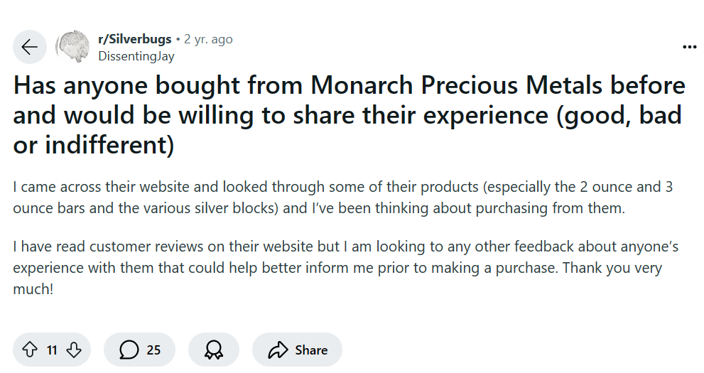 review 3 of Monarch Precious Metals