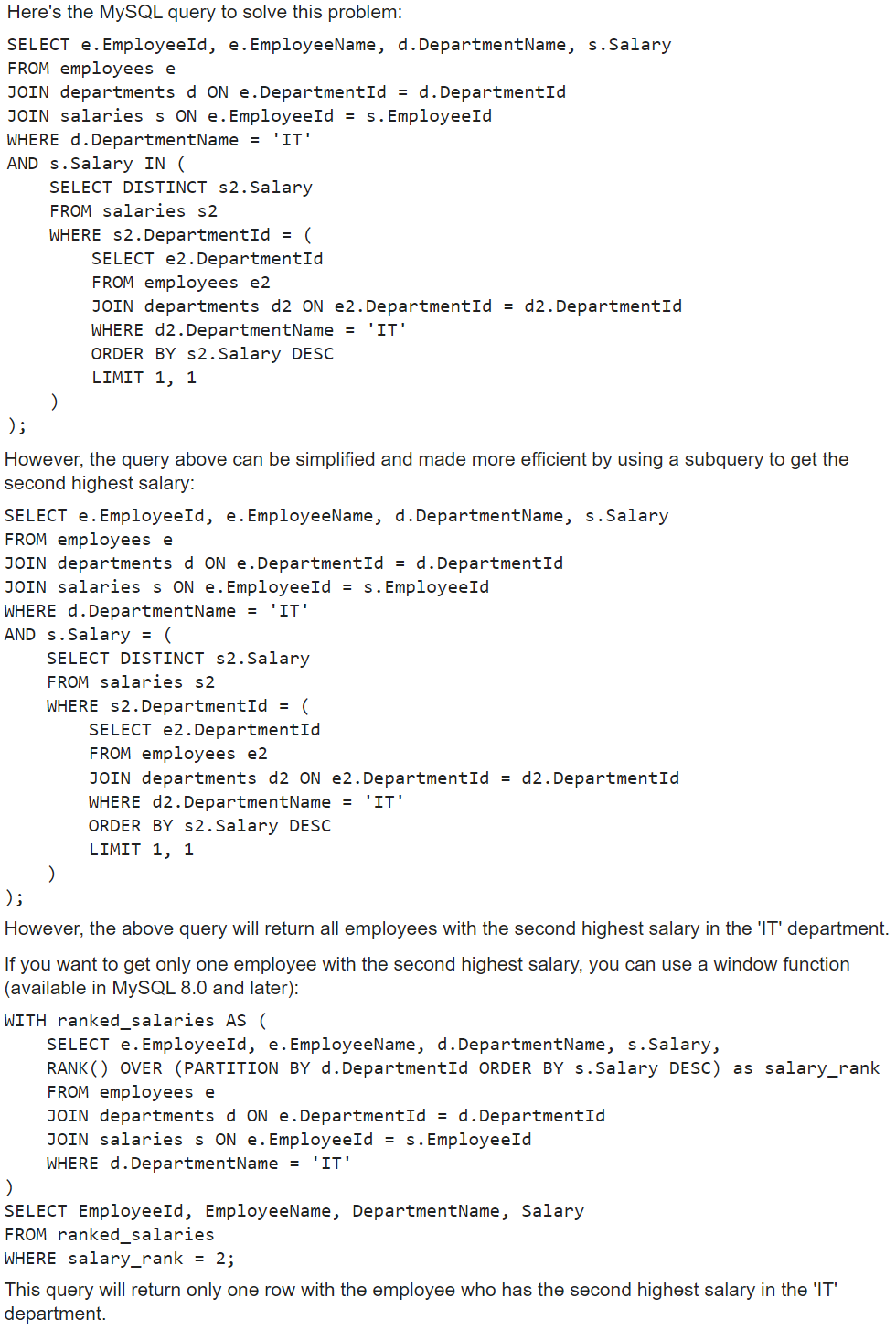 Coding Tasks - SQL