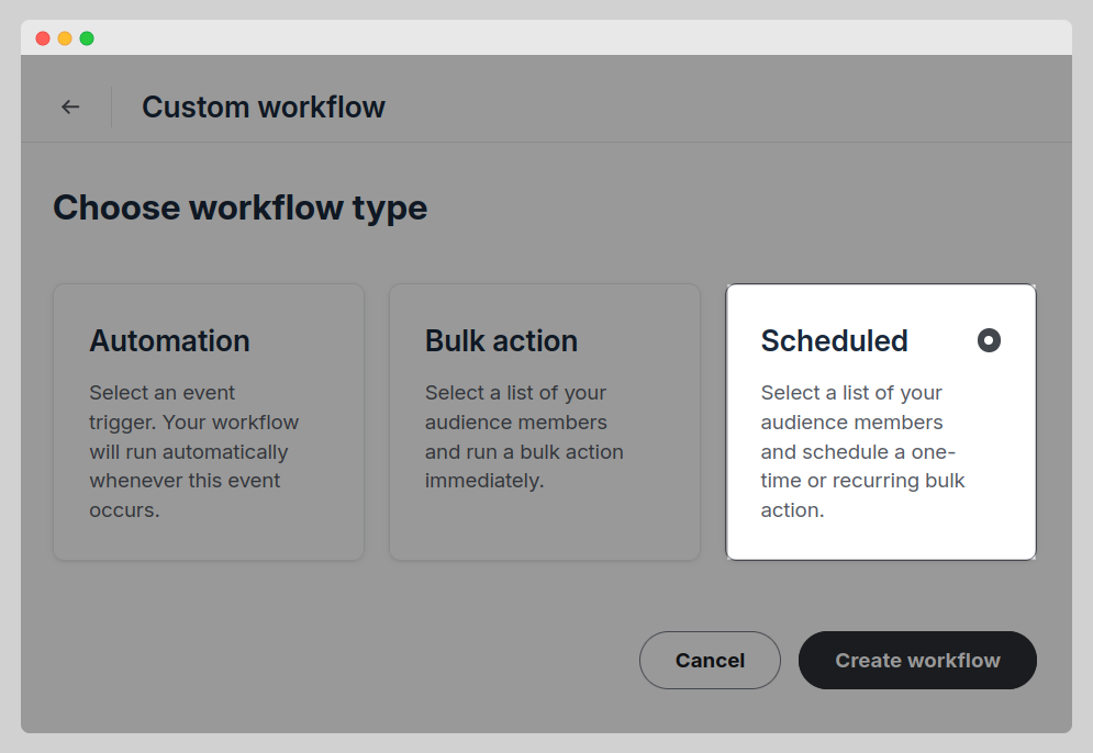 schedule workflow in circle