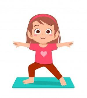 Premium Vector | Happy cute little kid boy and girl do yoga pose