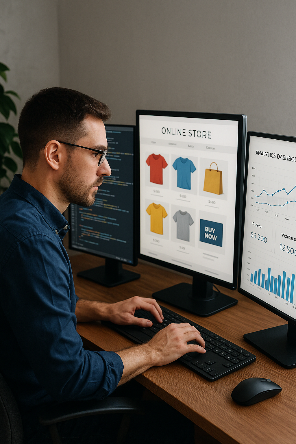 working on e-commerce website