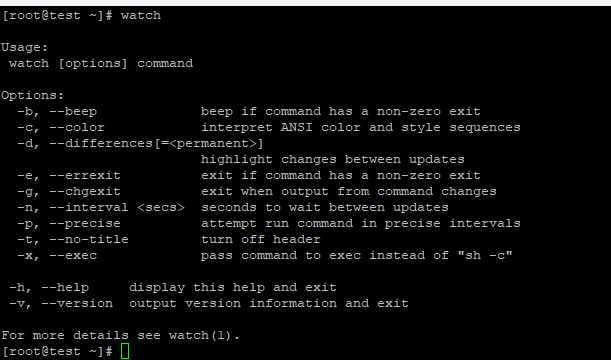 Linux Watch Command Syntax