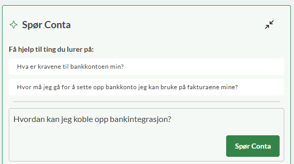 koble opp bankintegrasjon