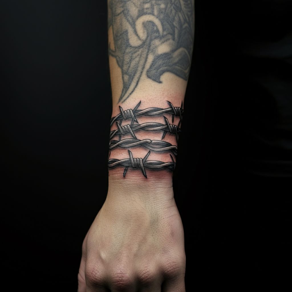 Barbed Wire Chain Tattoo