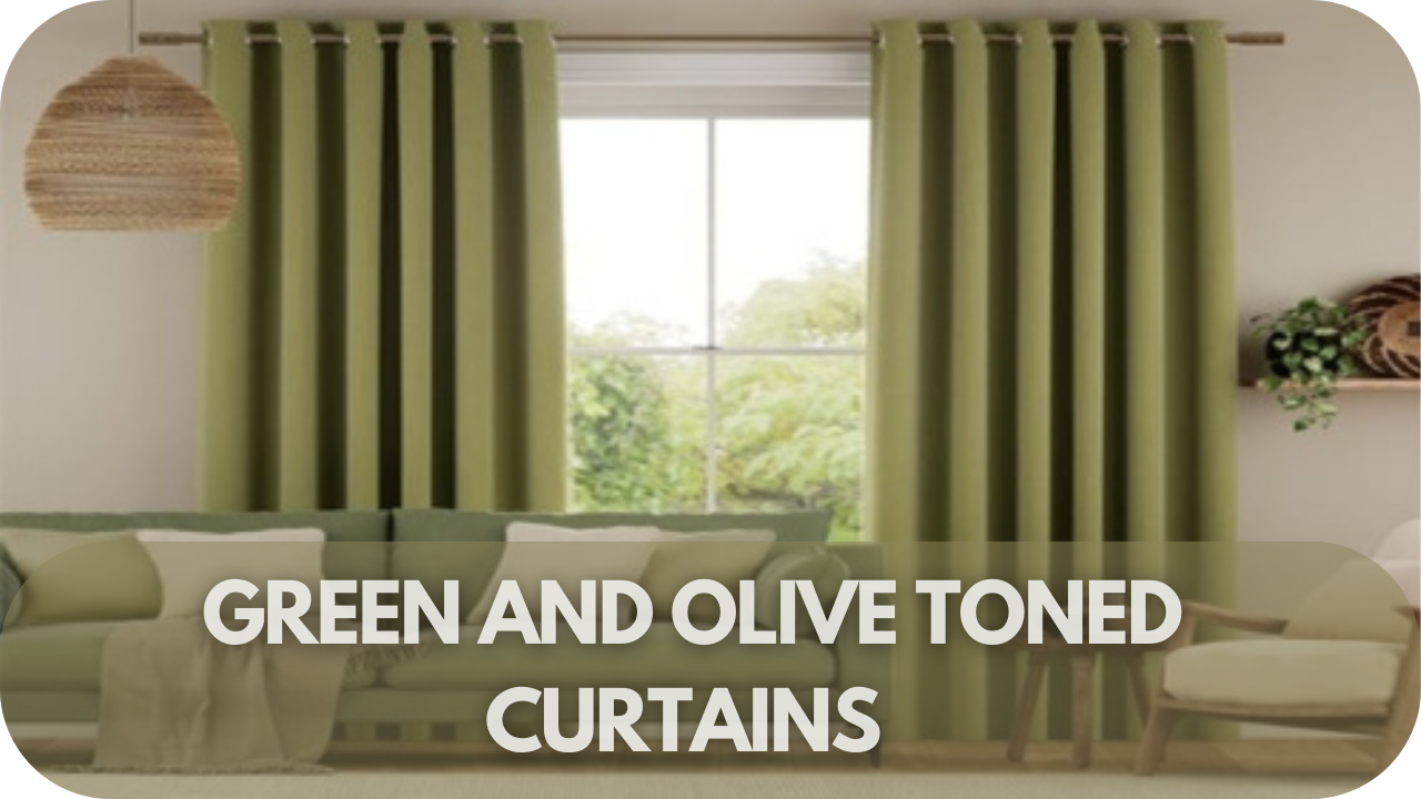 Add a natural touch with green and olive toned curtains to complement Magnolia walls.