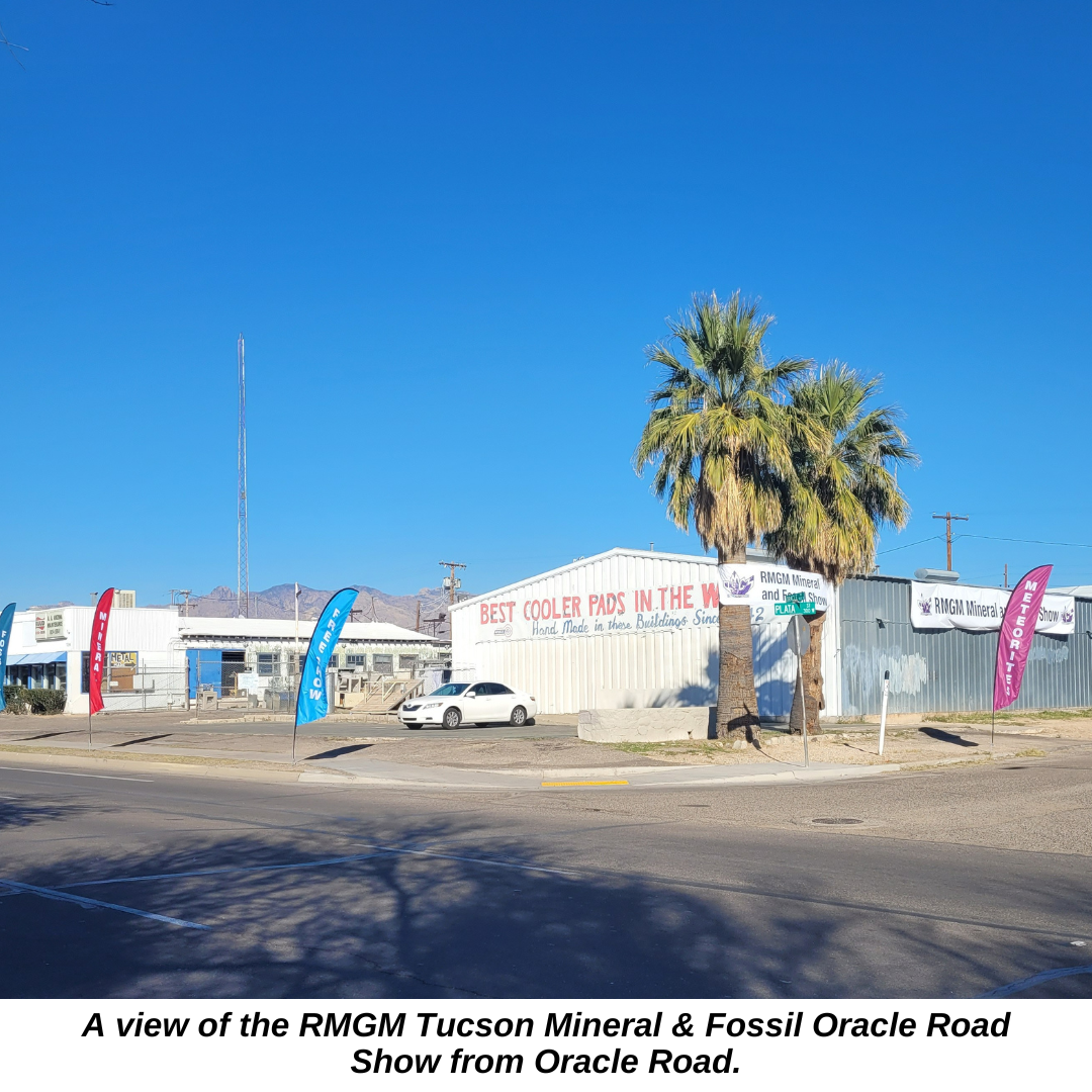 A view from Oracle Road of the RMGM Tucson Mineral and Fossil Show