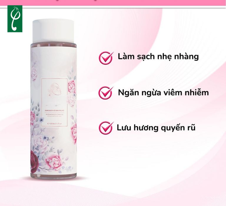 Dung dịch vệ sinh phụ nữ hoa hồng hỗ trợ làm sạch dịu nhẹ