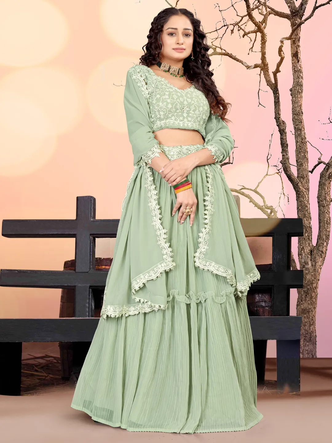 georgette-lehengas