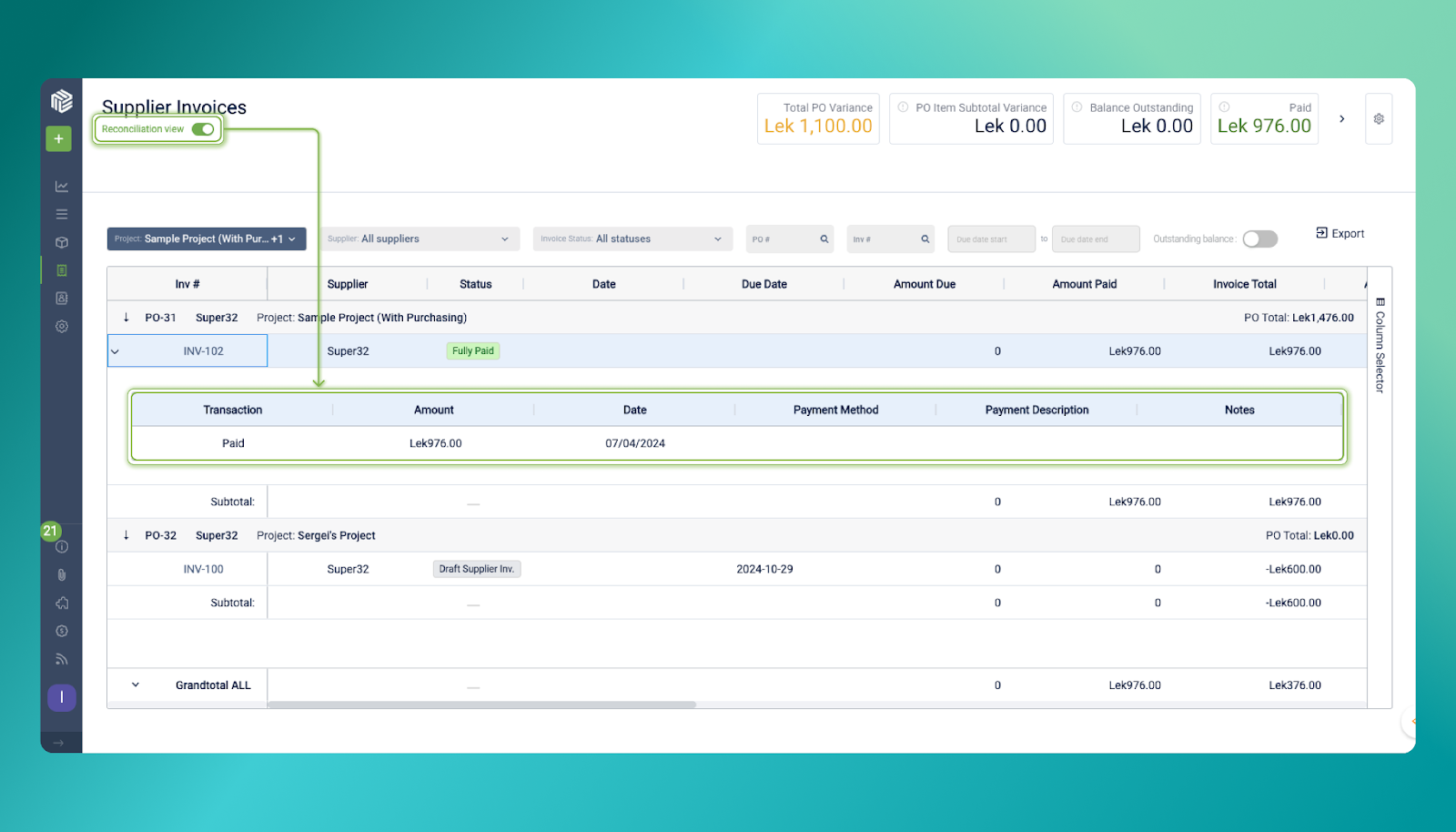 Supplier Invoices