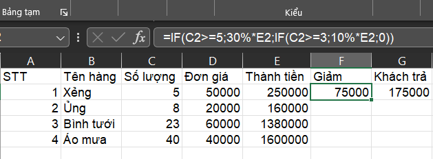 BÀI 3. HÀM ĐIỀU KIỆN IF (tiếp theo)