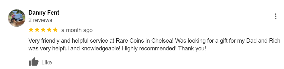 review 1 of Chelsea Rare Coins