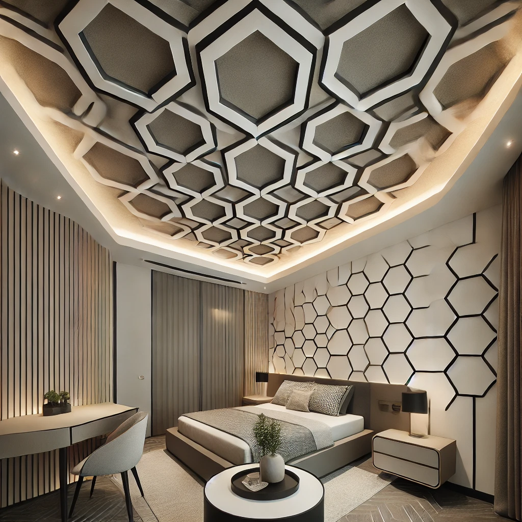 Bold geometry for a ceiling that makes a statement.