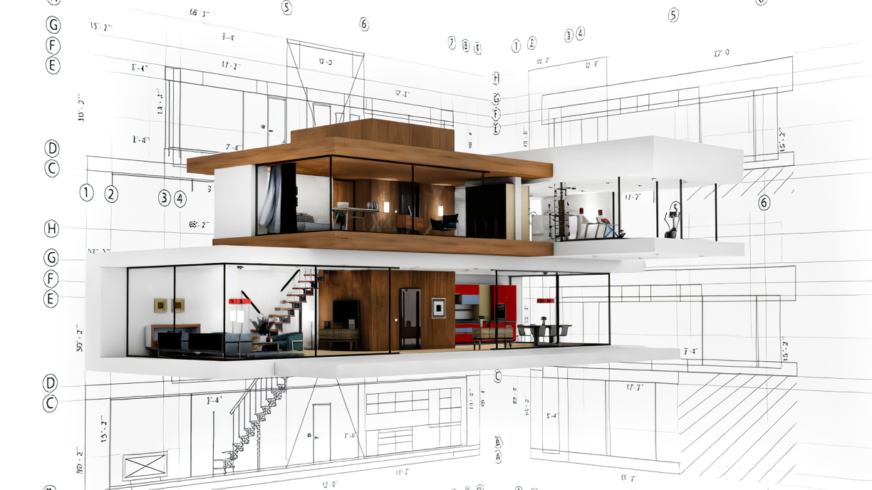 vivienda coliving sobre planos