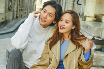 This contains an image of S.E.S Eugene and actor Ki Tae Young