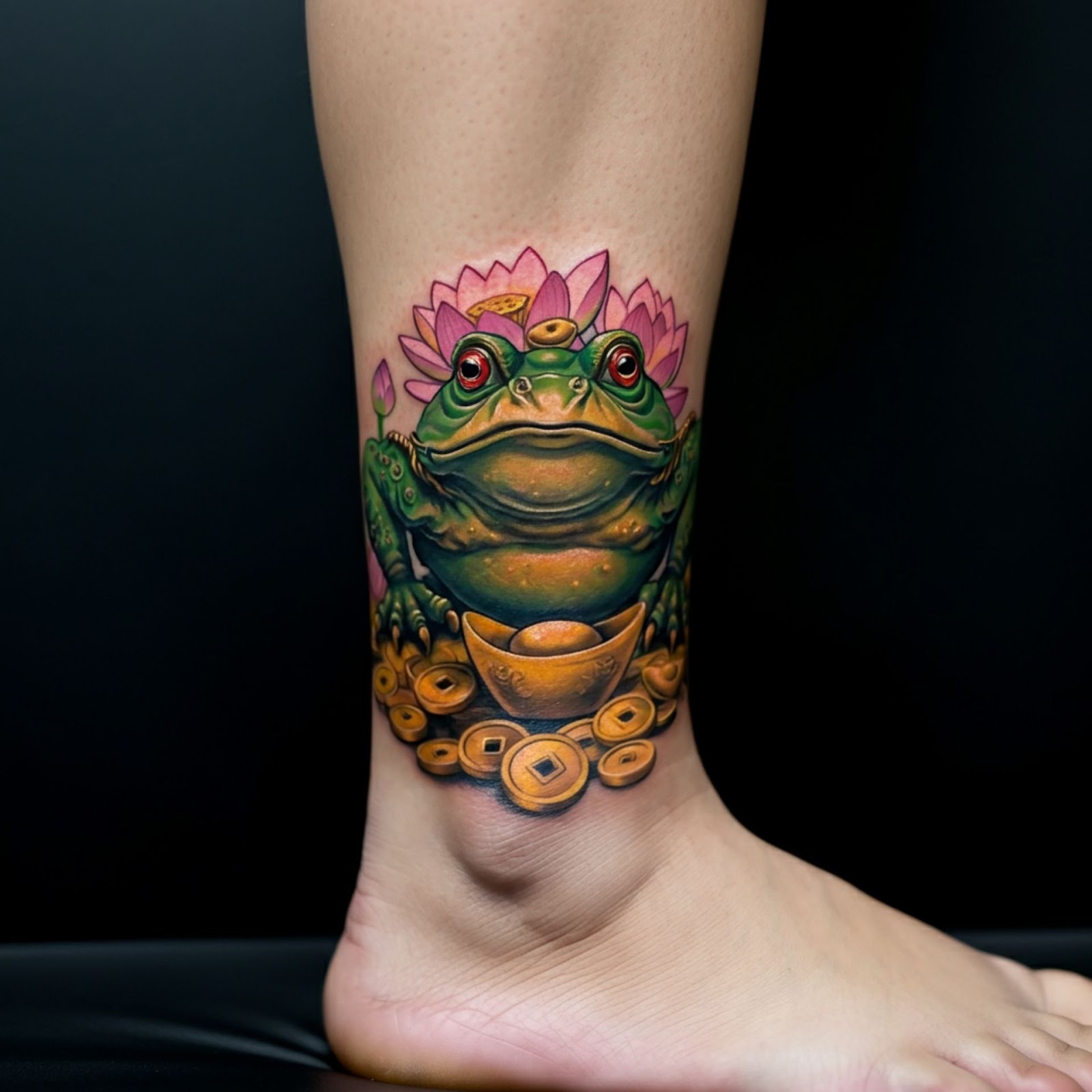 Three-Legged Money Frog Tattoo