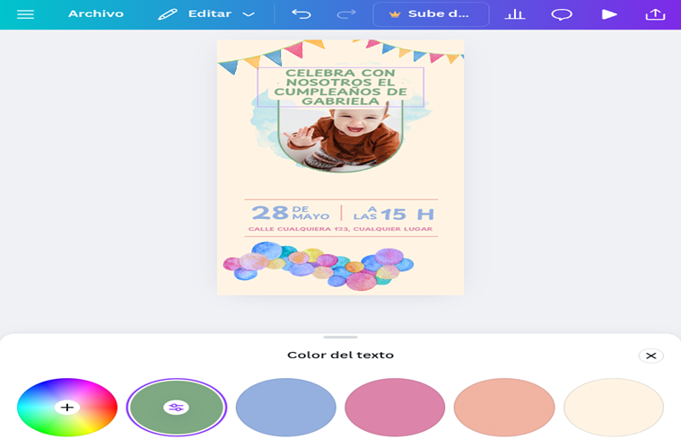 Convite digital para fiesta infantil