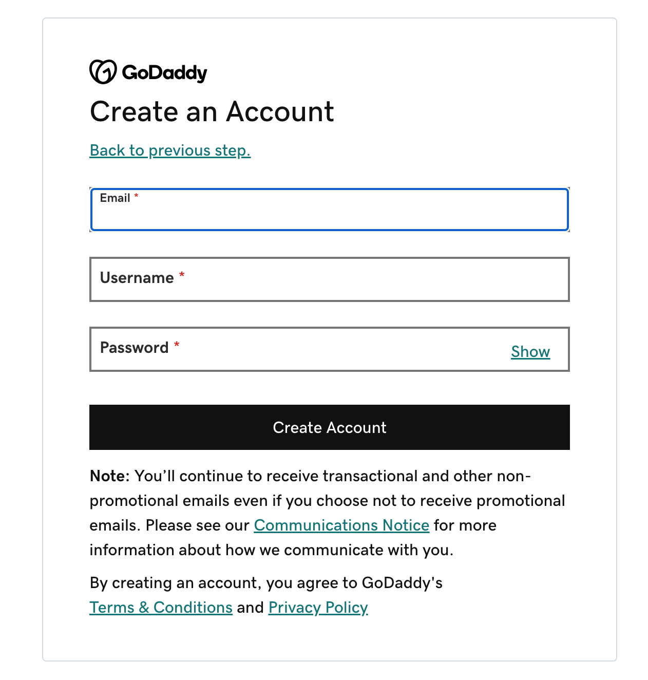 How to Create Godaddy Account: Step By Step Guide