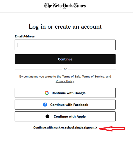 New York Times Login or Create Account