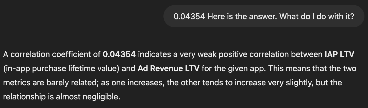 IAP vs IAA correlation coefficient explained