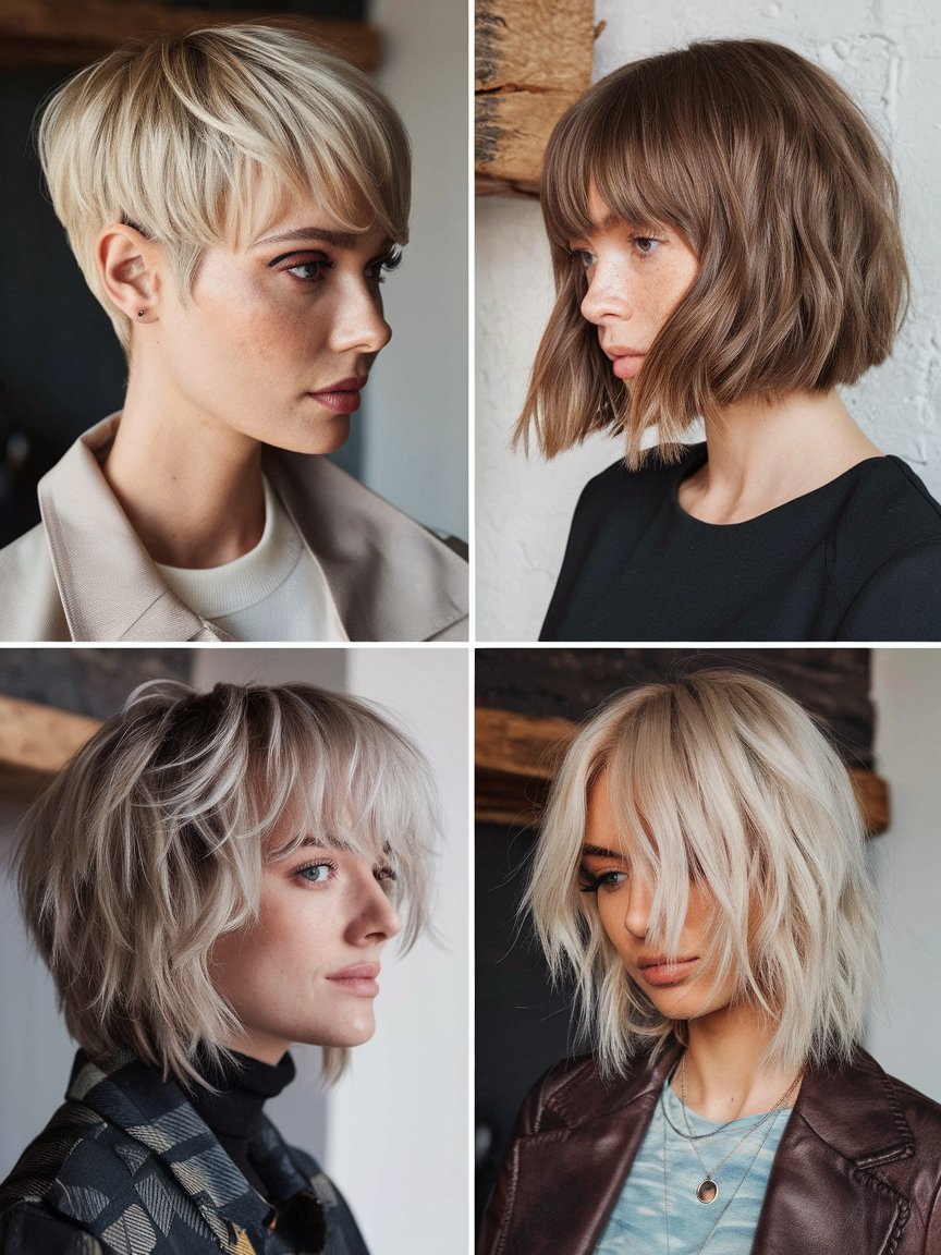 27. Popular Short Hairstyles and Their Benefits for Long Faces