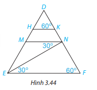 BÀI 10. TIÊN ĐỀ EUCLID, TÍNH CHẤT CỦA HAI ĐƯỜNG THẲNG SONG SONG1. TIÊN ĐỀ EUCLID VỀ ĐƯỜNG THẲNG SONG SONGBài 1: Cho trước đường thẳng a và một điểm M không nằm trên đường thẳng a. (H.3.31).Dùng bút chì vẽ đường thẳng b đi qua M và song song với đường thẳng a.Dùng bút màu vẽ đường thẳng c đi qua M và song song với đường thẳng a.Em có nhận xét gì về vị trí của hai đường thẳng b và c?Đáp án chuẩn: Đường thẳng b và c trùng nhau.Bài 2: Phát biểu nào sau đây diễn đạt đúng nội dung của Tiên đề Euclid?(1) Cho điểm M nằm ngoài đường thẳng a. Đường thẳng đi qua M và song song với a là duy nhất.(2) Có duy nhất một đường thẳng song song với một đường thẳng cho trước.(3) Qua điểm M nằm ngoài đường thẳng a, có ít nhất một đường thẳng song song với a.Đáp án chuẩn: Phát biểu đúng: (1).2. TÍNH CHẤT CỦA HAI ĐƯỜNG THẲNG SONG SONG