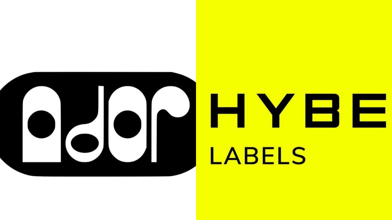 A picture of hybe and ador logo 