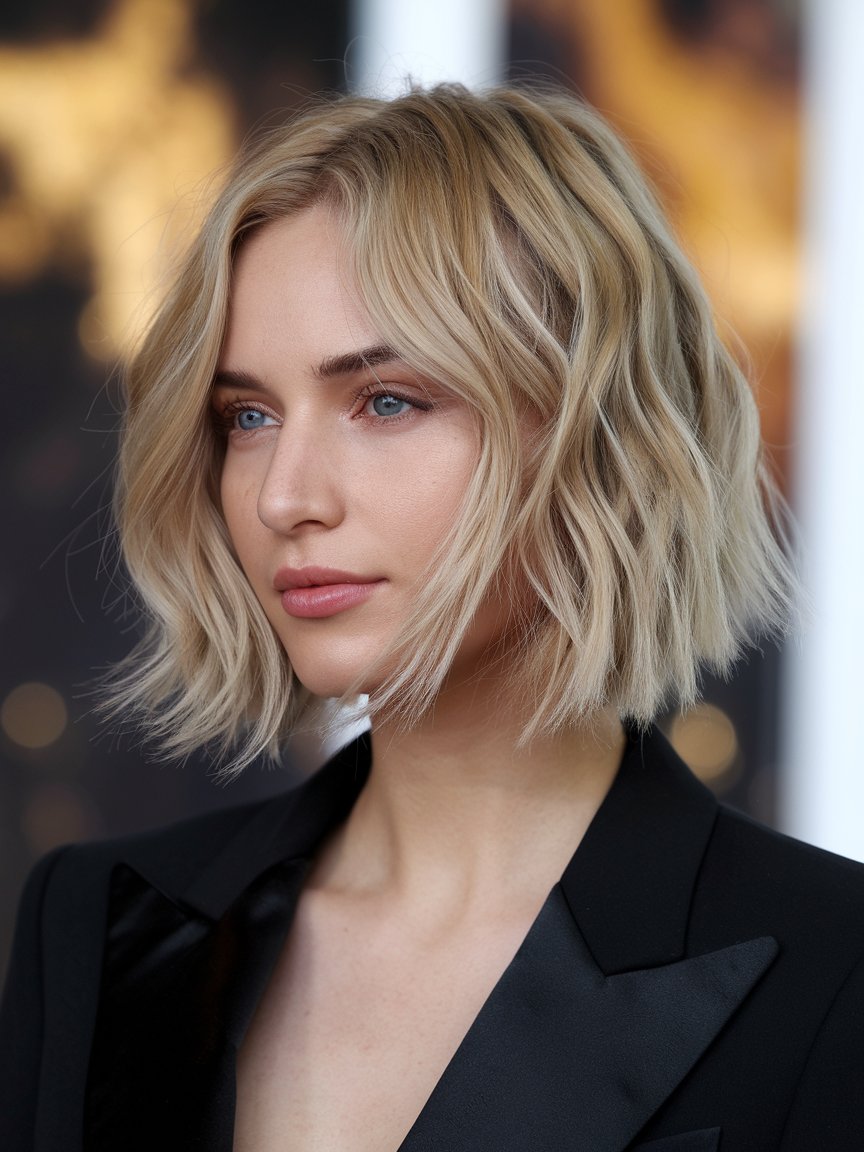 78. Textured Bob with Blunt Ends