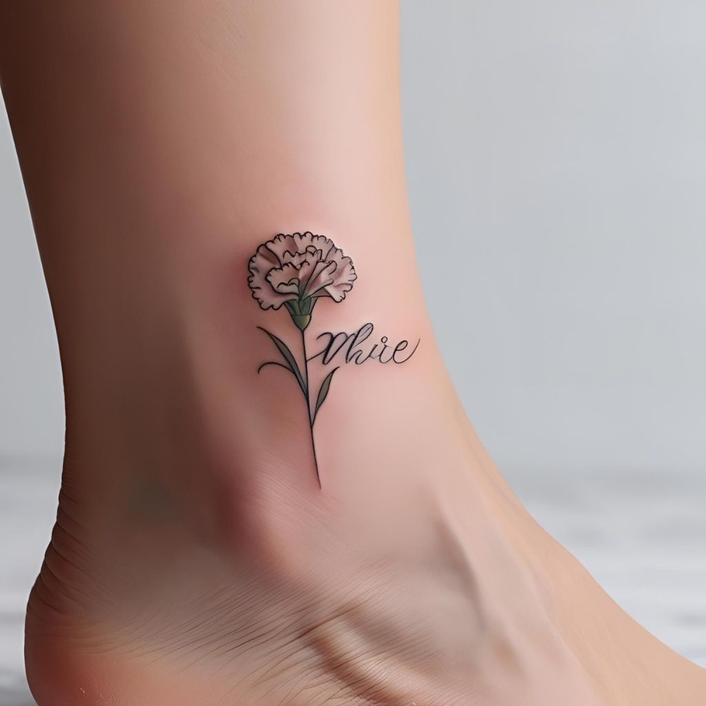Carnation Tattoo with Name