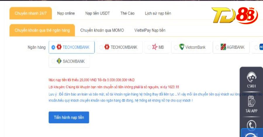 Hướng dẫn rút tiền TD88 siêu tốc và an toàn